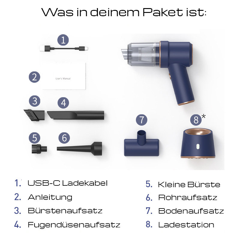 Quickcleaner™ | 2in1 Staubsauger und Druckluftpistole